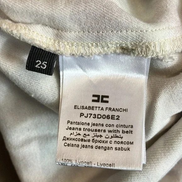 Elisabetta Franchi‎ Denim Pantalon Cargo Star Camouflage Pants Women’s size 25 - Picture 8 of 15